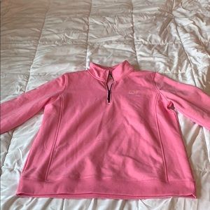Oversized Bright Pink Vineyard Vines Quarterzip